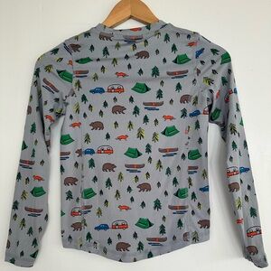 Lands' End Boys Long-Sleeve Base Layer Tee with Forest Adventure Print, Sz S